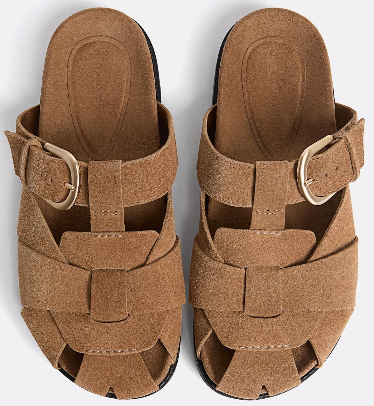 Sandalias cangrejeras de piel de Stradivarius