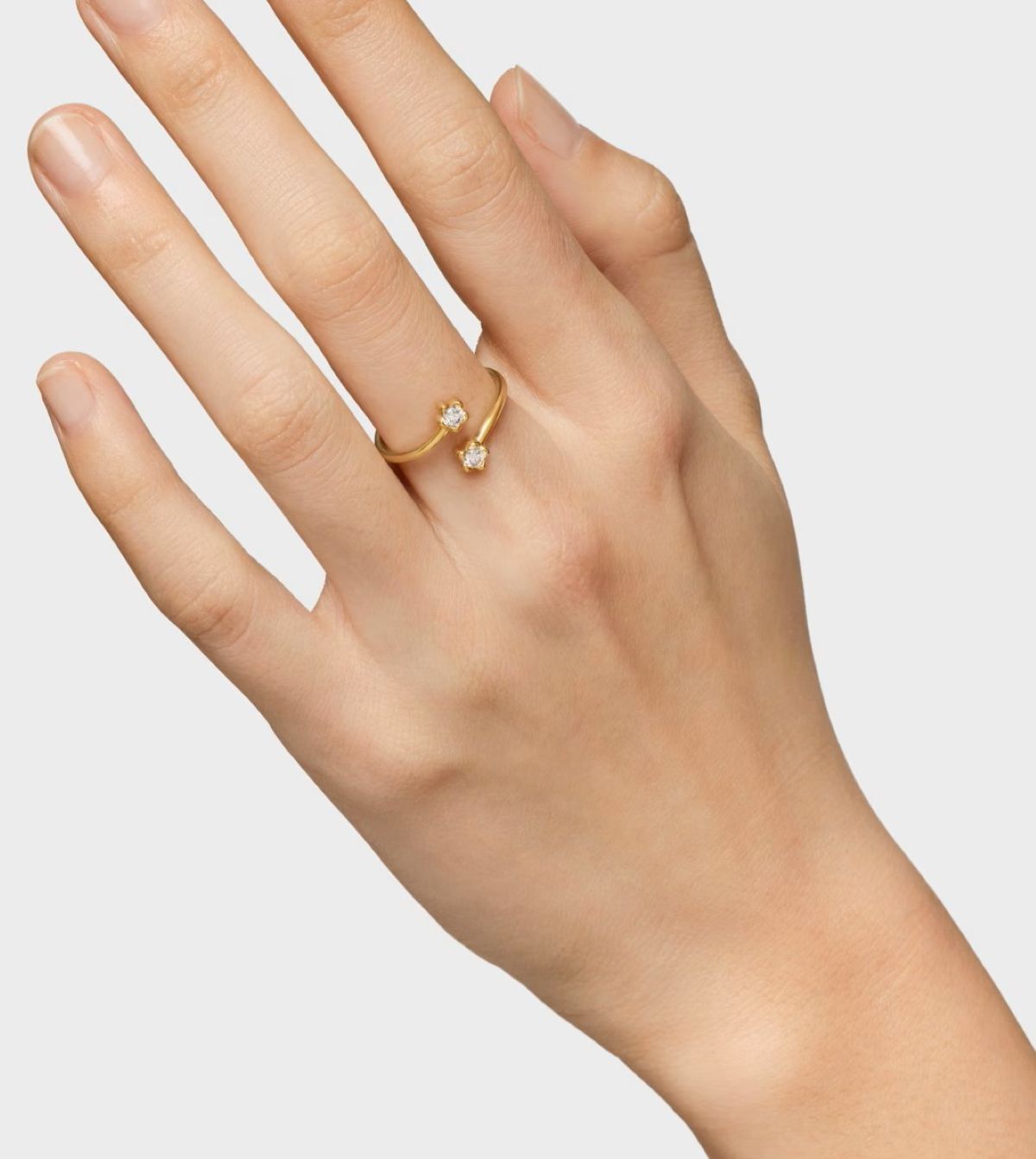 Anillo abierto de oro con diamantes creados en laboratorio TOUS Lili