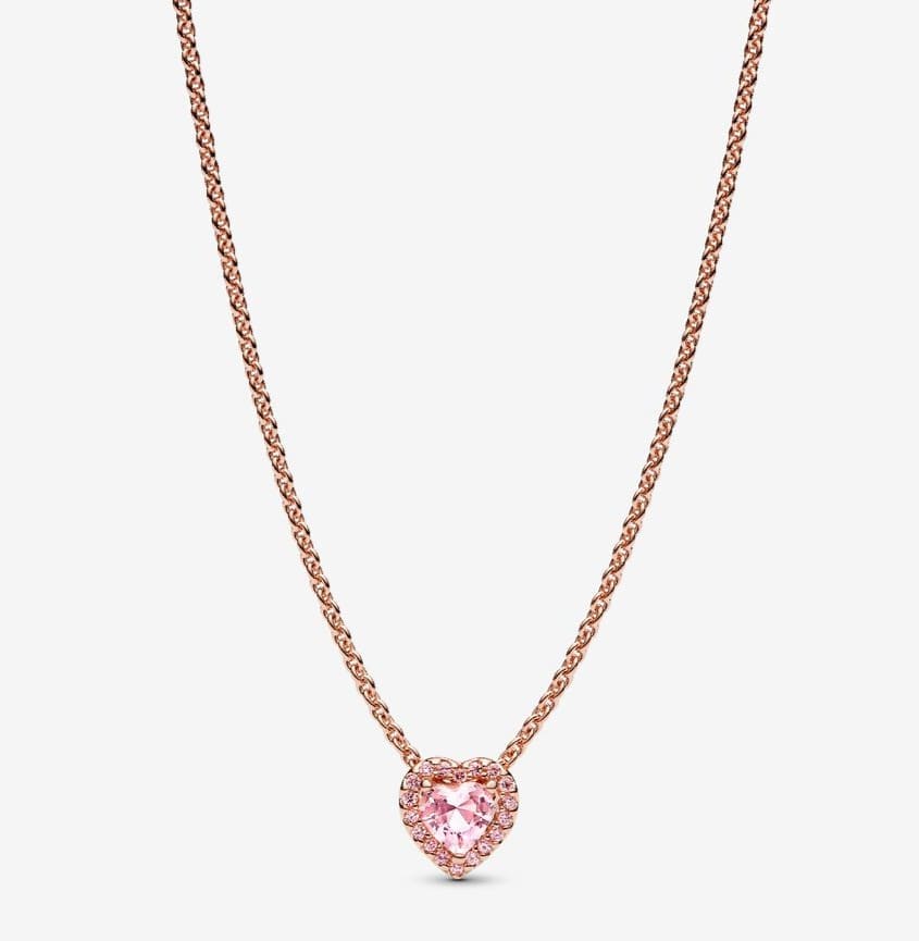 Collar Corazón Rosa de Pandora