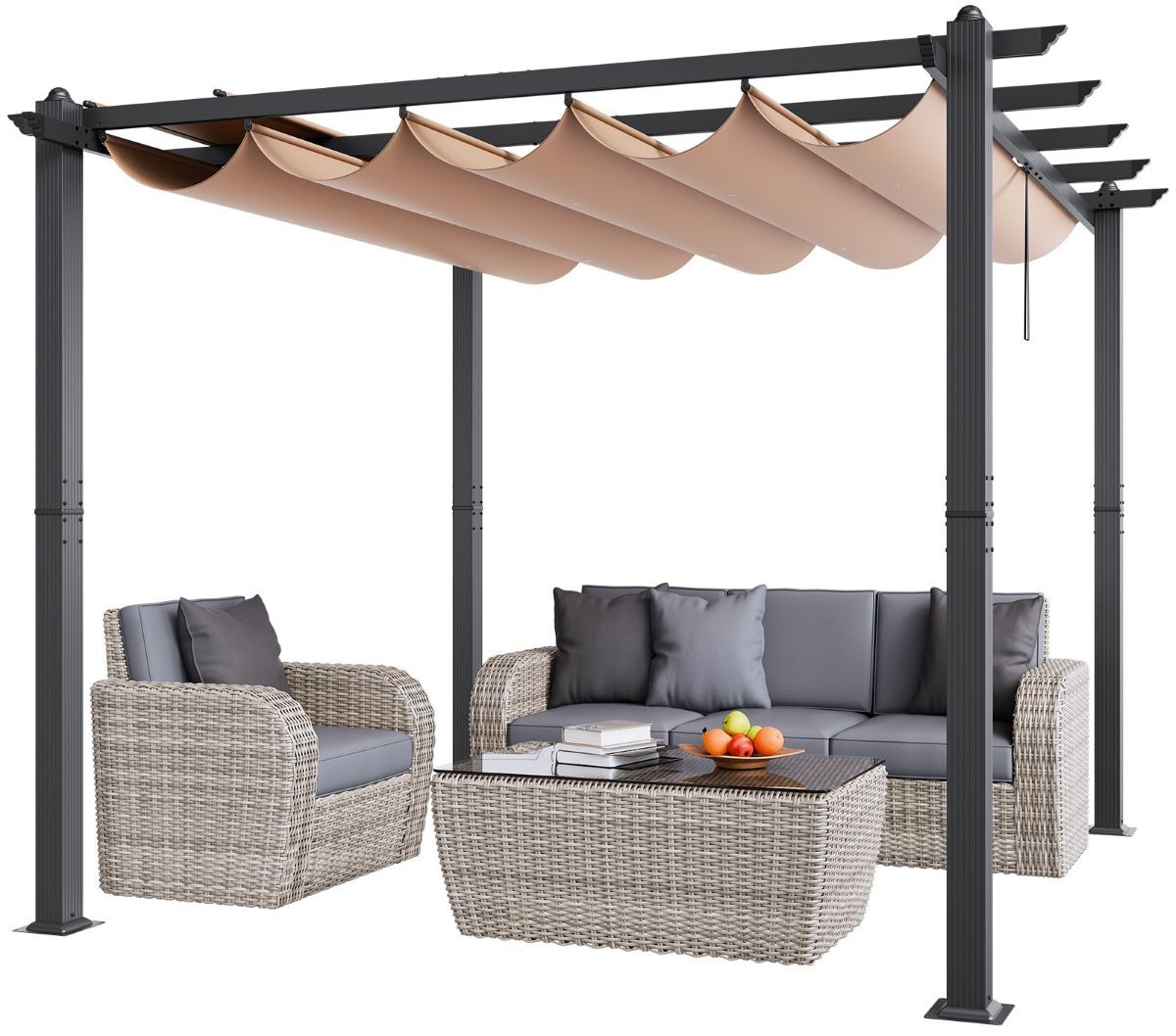 Pérgola retráctil para exteriores 3 x 3 m VEVOR de Leroy Merlin