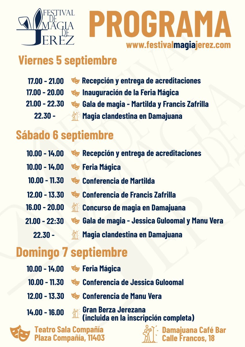 Programa del VI Festival de Magia de Jerez