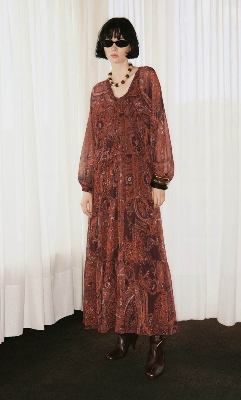 Vestido oversize estampado paisley de Mango