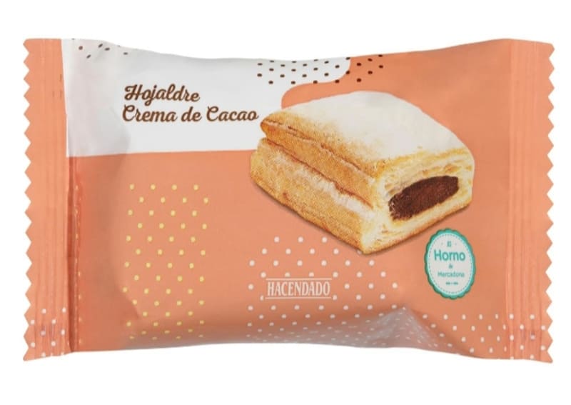 Hojaldre relleno de crema de cacao Hacendado