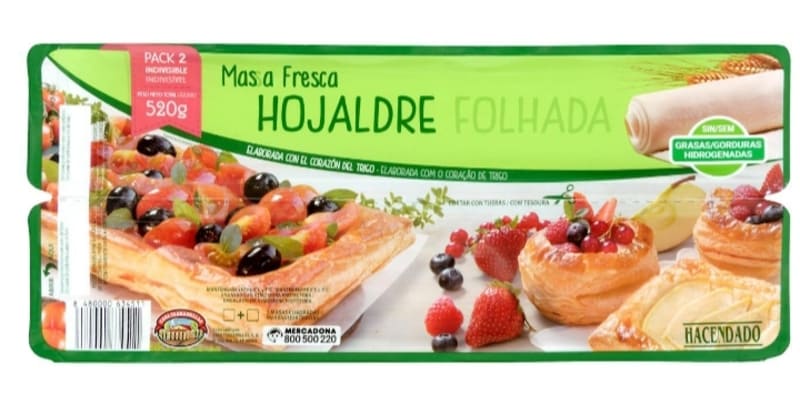 Masa fresca de hojaldre Hacendado