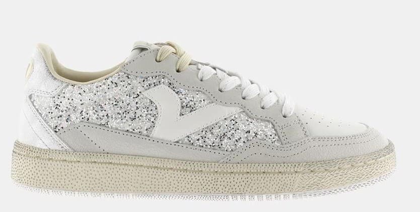 Zapatillas deportivas de glitter con piezas en contraste, Victoria