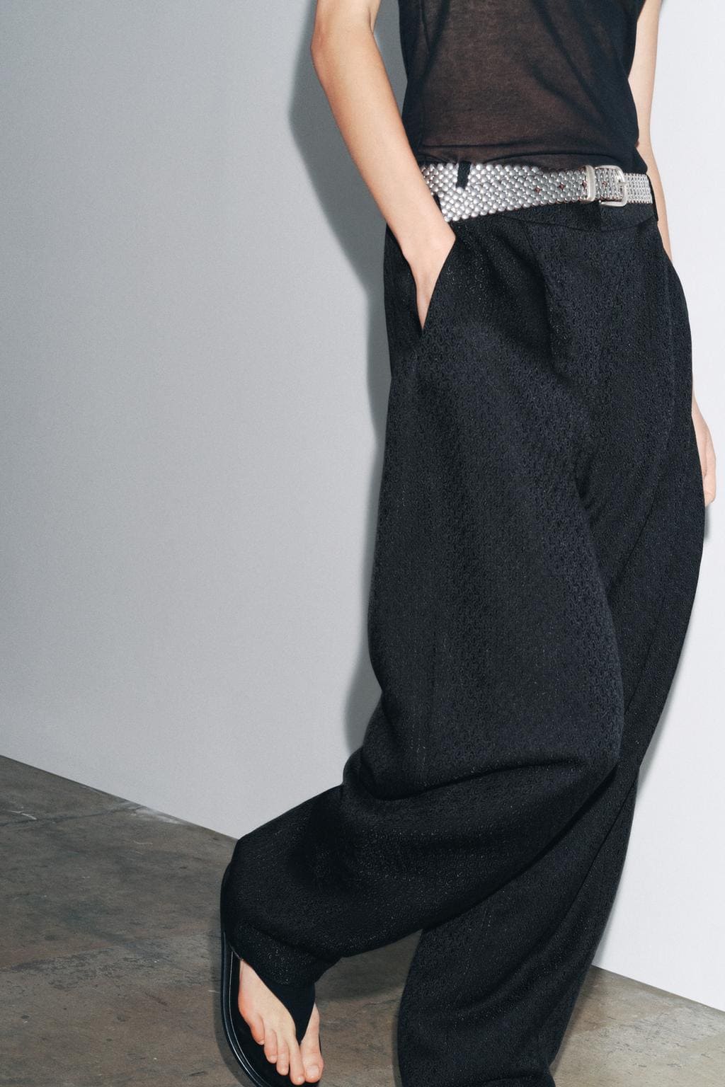 Pantalón con pinzas Jacquard ZW COLLECTION