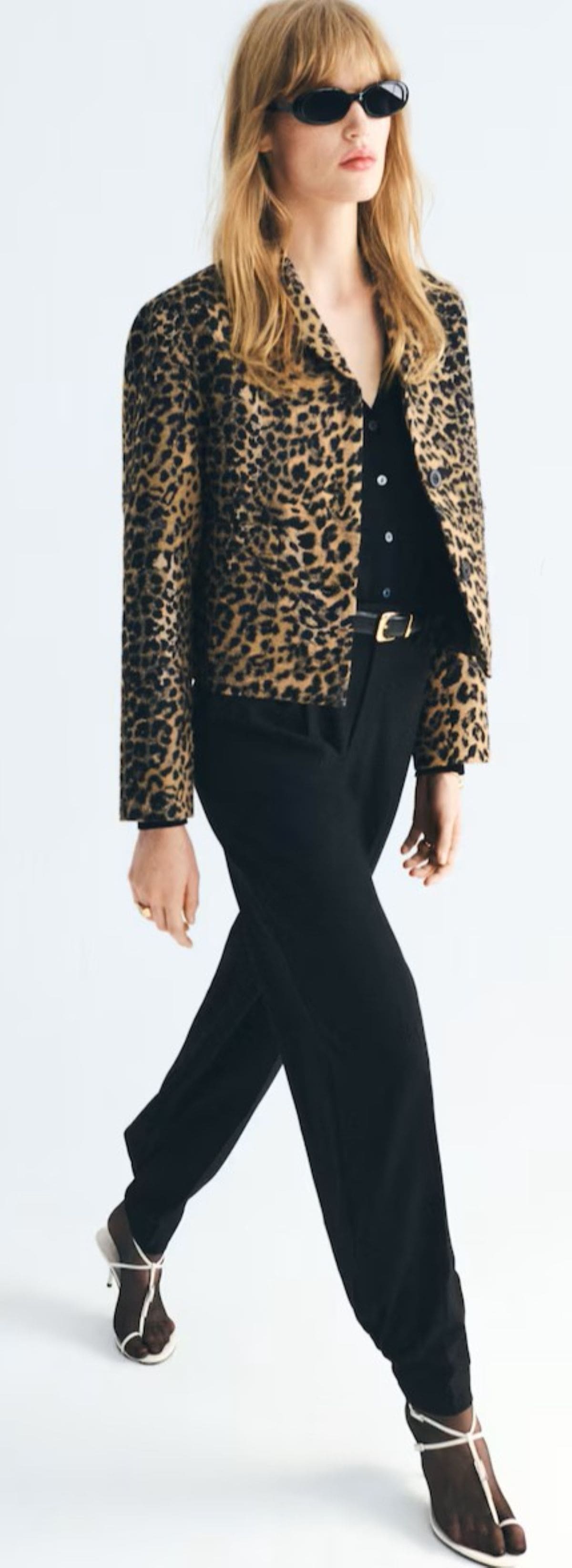 Chaqueta leopardo botones de Mango