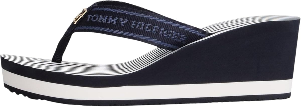 Tommy Hilfiger Chanclas Mujer Stripes con cuña de Amazon