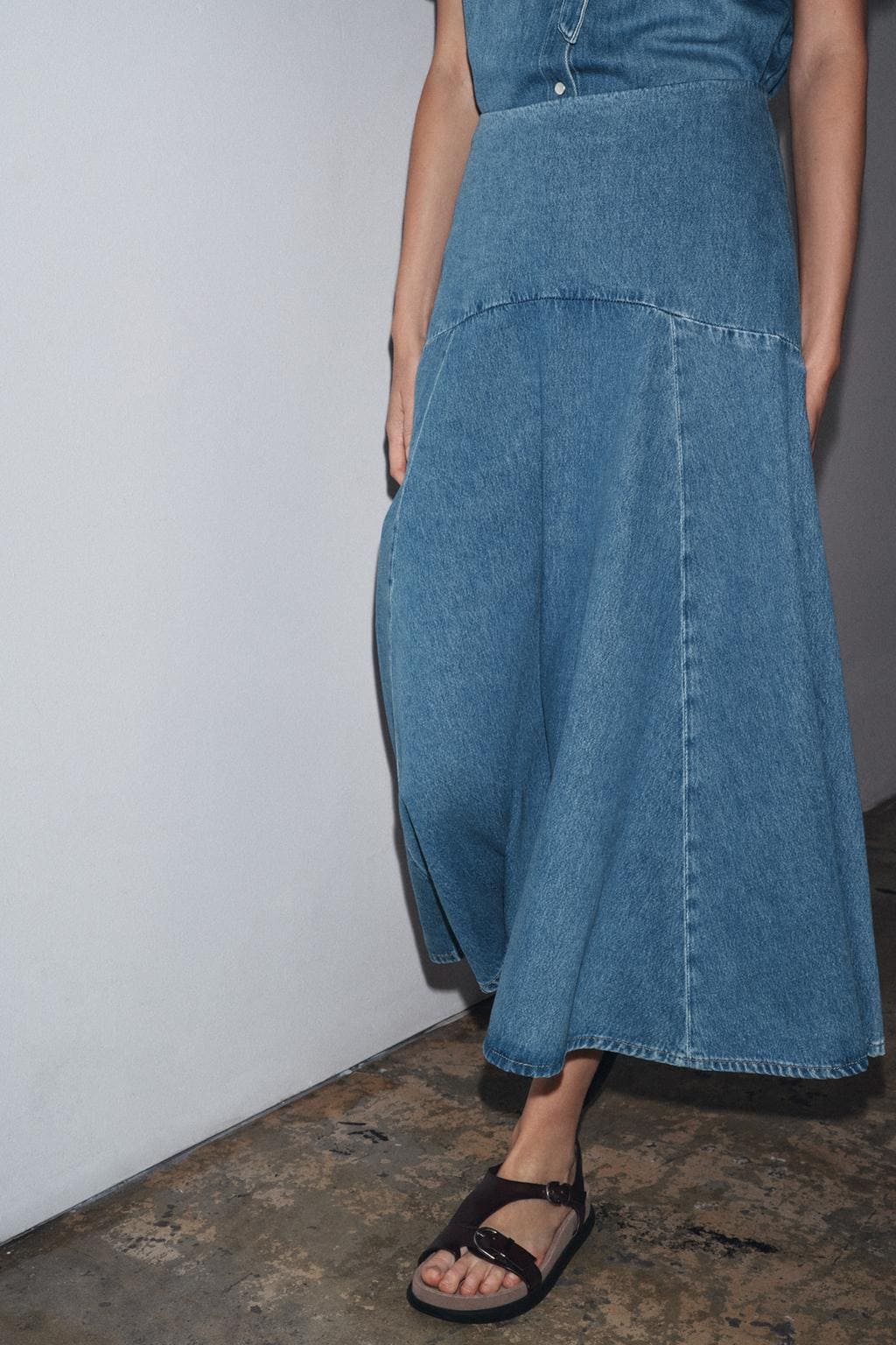 Falda midi denim ZW COLLECTION