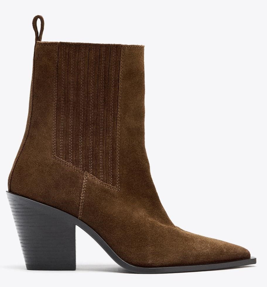 Botín cowboy de serraje