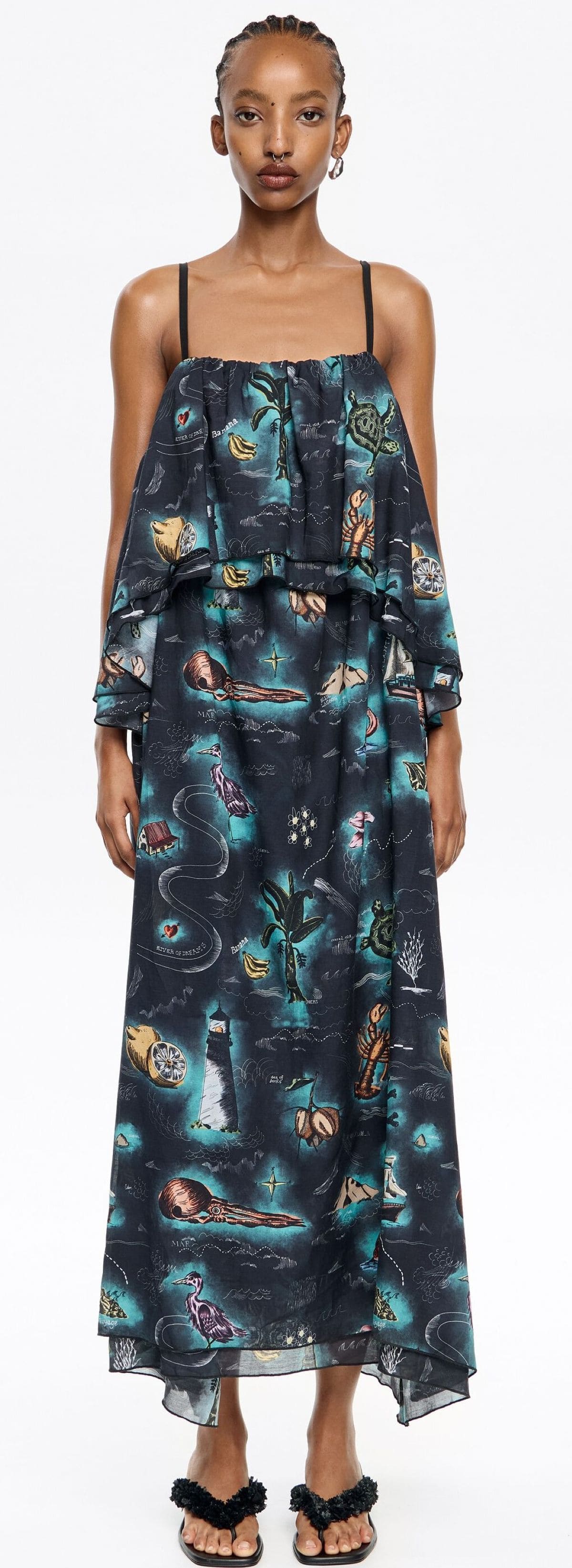 Vestido maxivolante Maps de Bimba y Lola