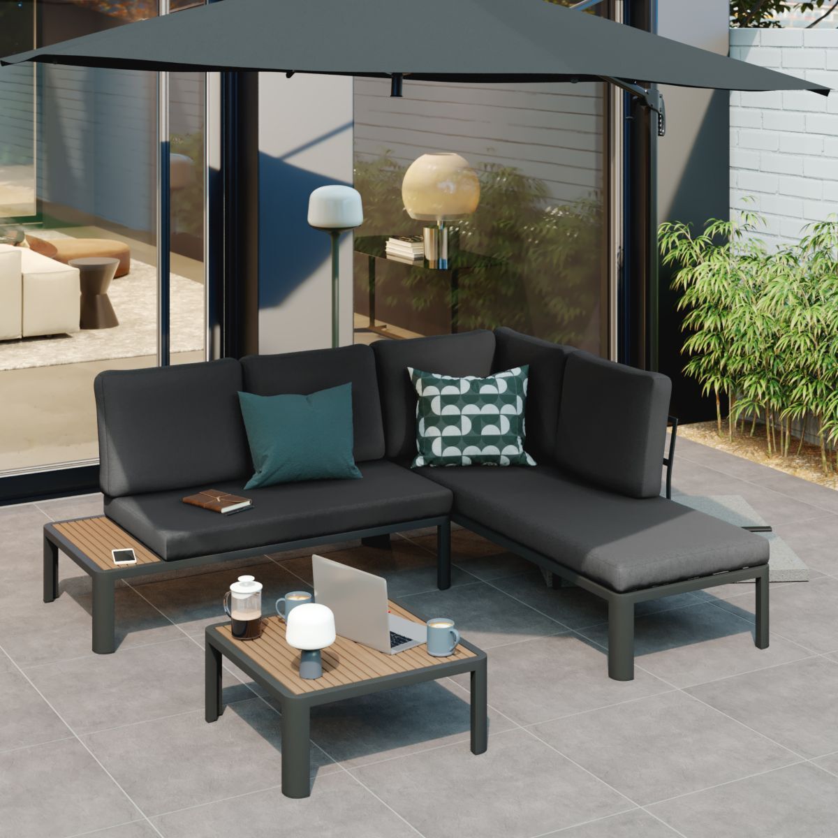 Set de muebles de porche esquinero Naterial Olea de Leroy Merlin