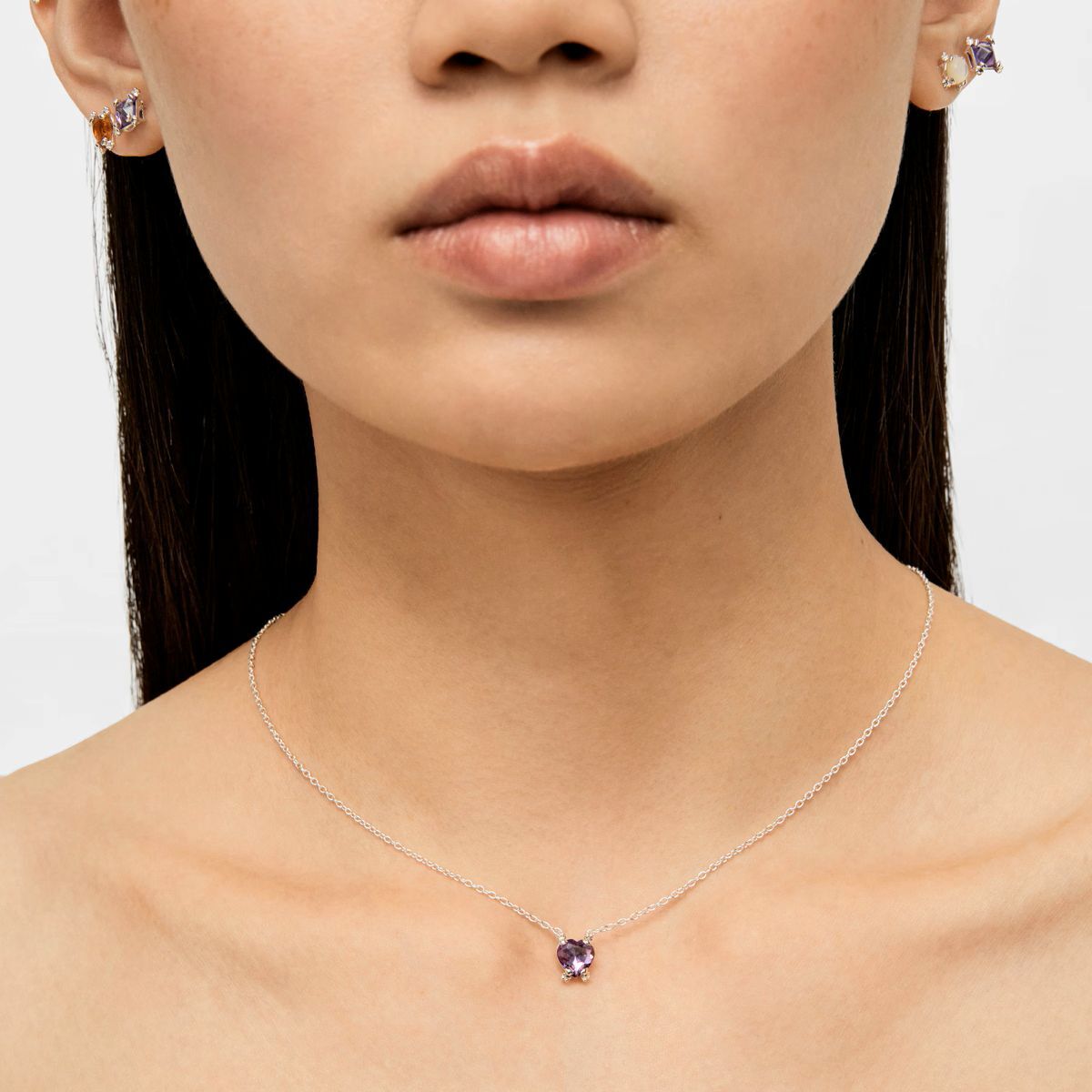 Collar corazón de plata y amatista Color Pills de Tous