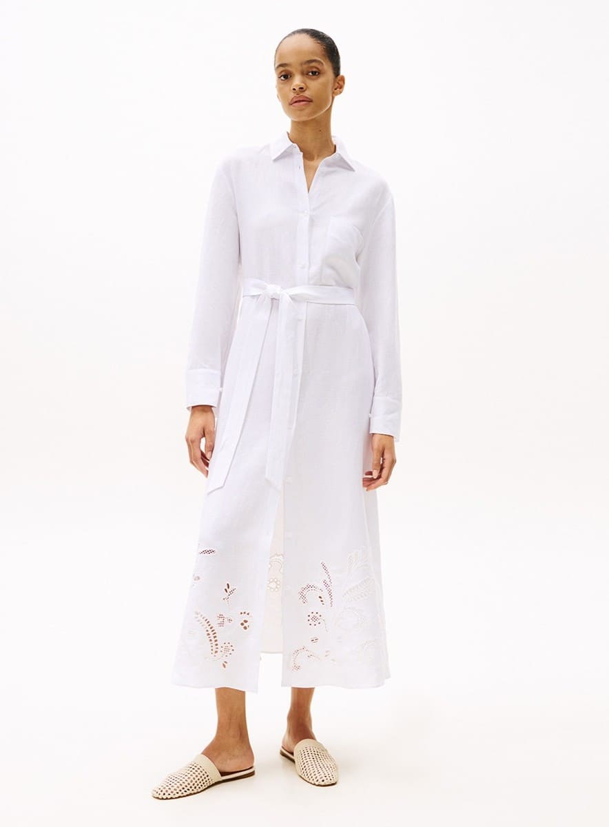 Tommy Hilfiger Vestido midi de manga larga y bordados Anglaise en El Corte Inglés