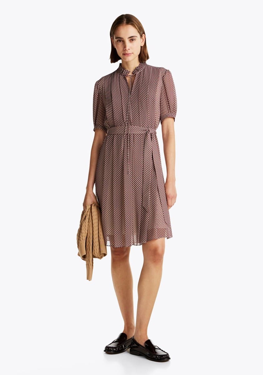 Tommy Hilfiger Vestido plisado de manga corta en El Corte Inglés