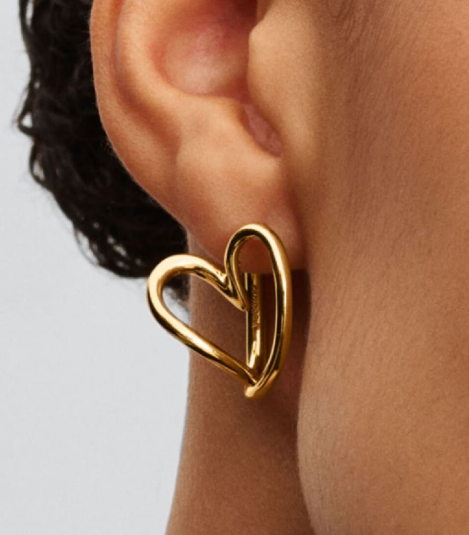 Pendientes de Aro Corazón Forma Orgánica de Pandora