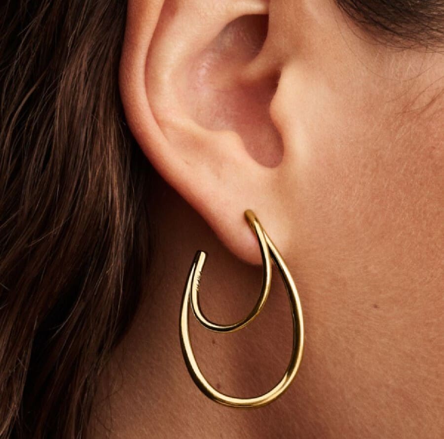 Pendientes de Aro Doble de Forma Orgánica de Pandora