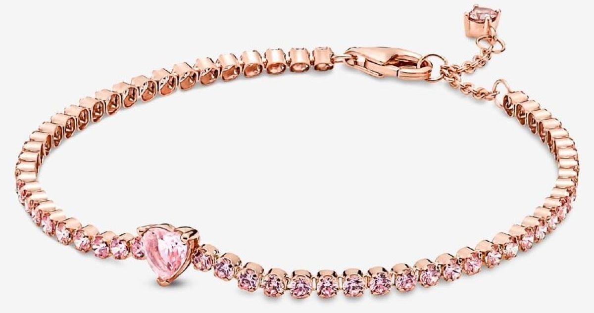 Pulsera de tenis corazón brillante de Pandora