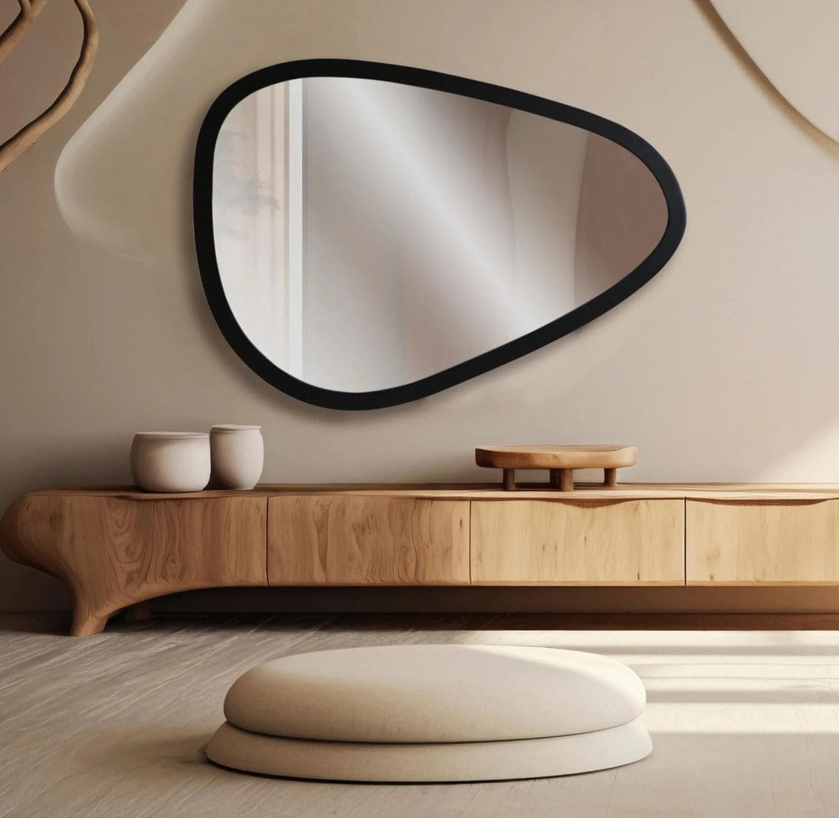 Espejo enmarcado Gota negro de Leroy Merlin