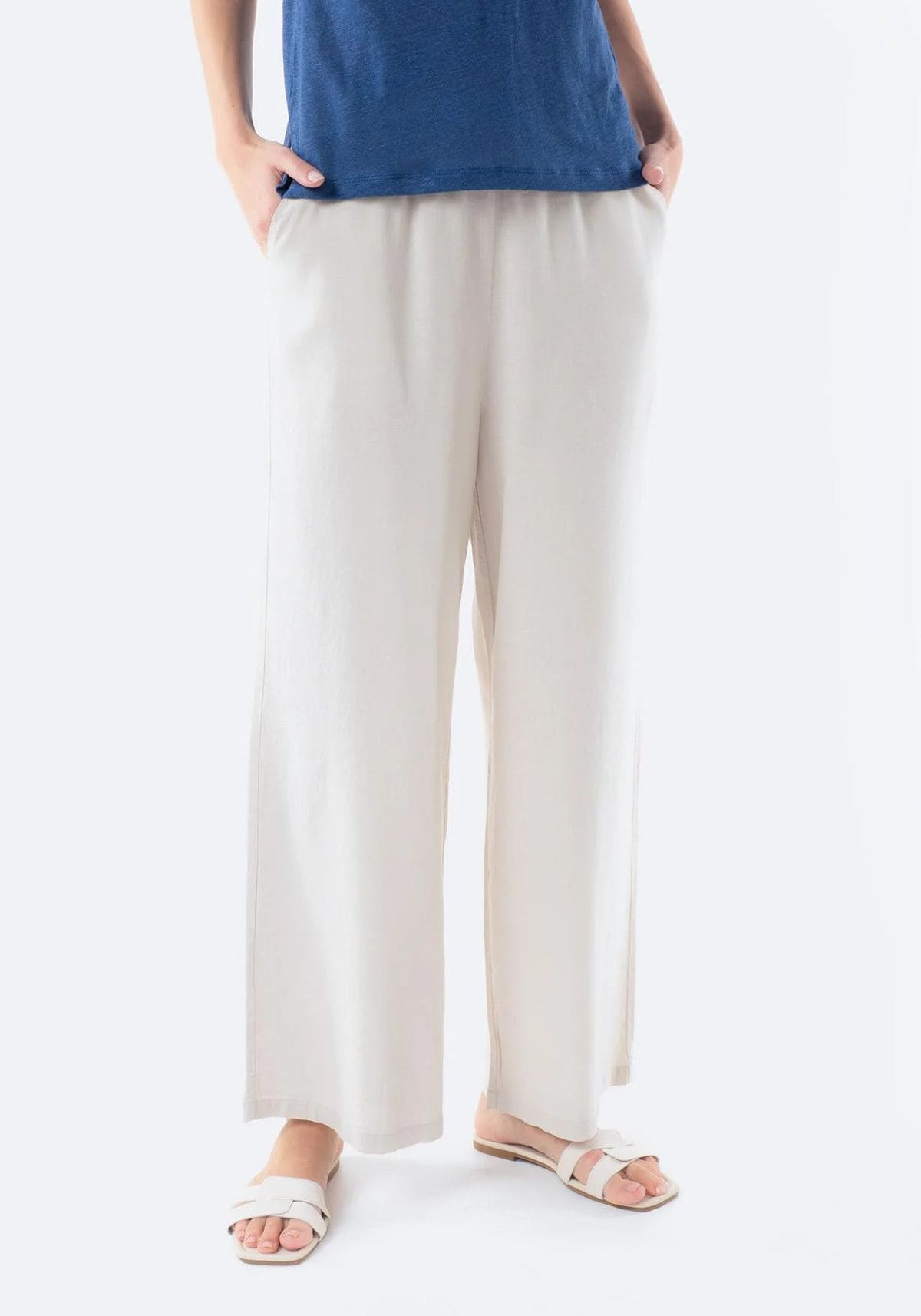 Pantalón largo con lino de Mujer TEX de Carrefour