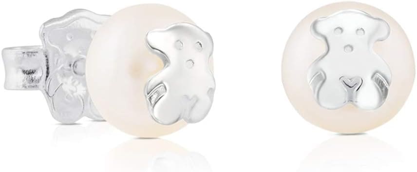 TOUS Pendientes de tuerca de plata 925 con perlas cultivadas en agua dulce blancas en Amazon