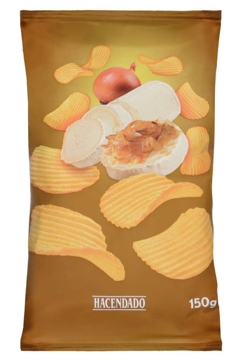 Patatas fritas sabor queso de cabra y cebolla caramelizada Hacendado