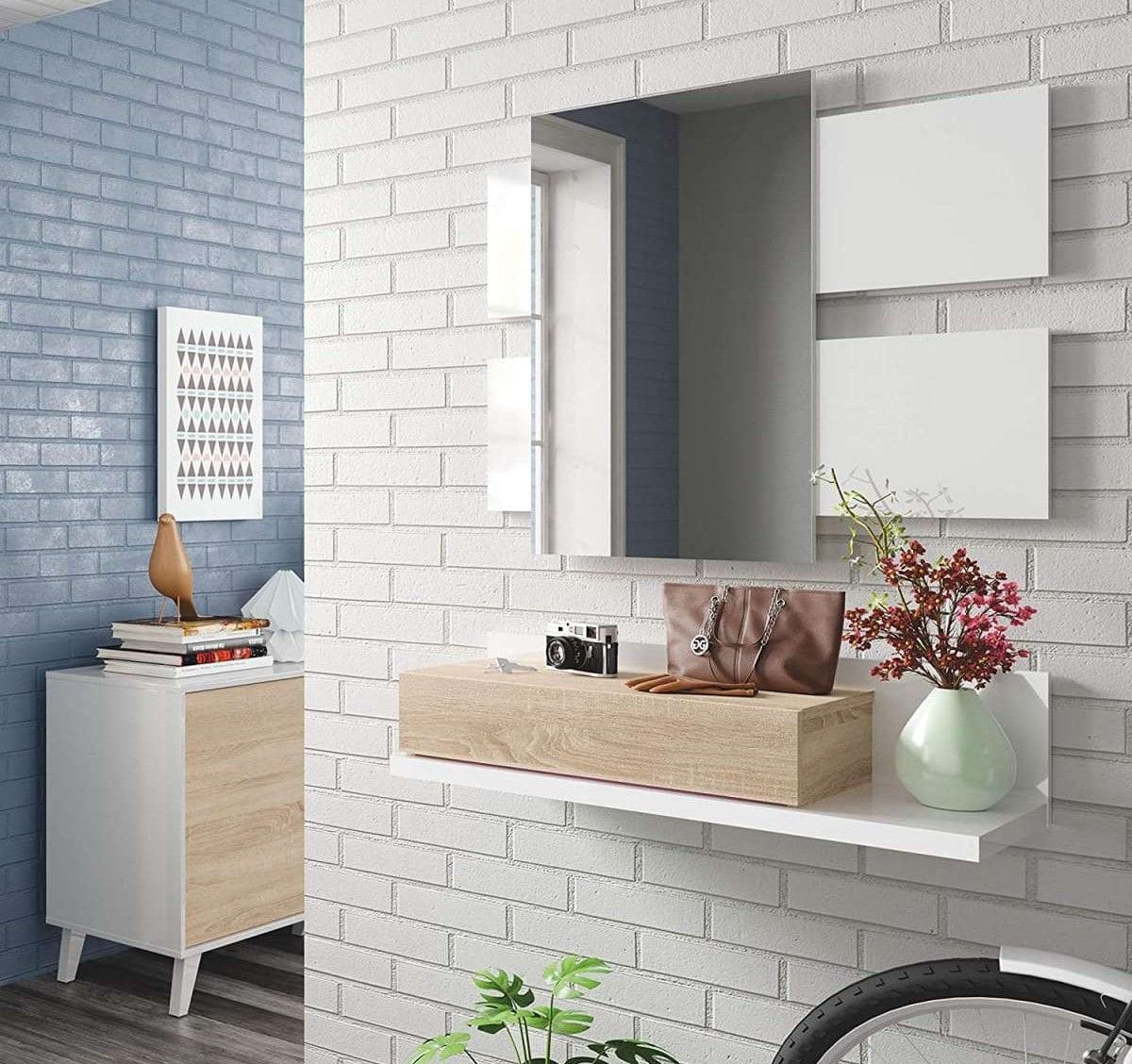 Mueble recibidor con espejo modelo Modern de Leroy Merlin