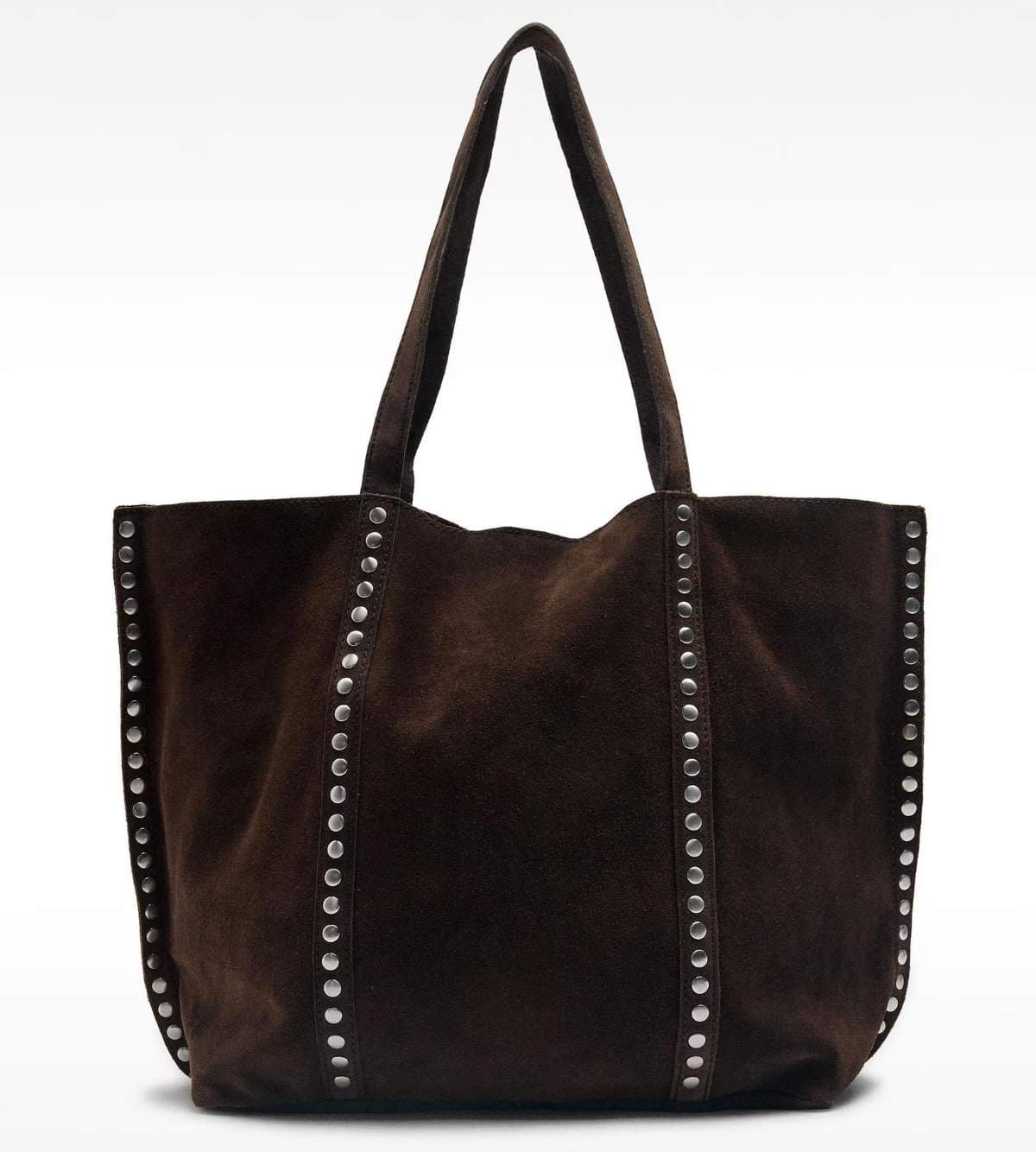 Bolso de hombro estilo shopper de piel con tachuelas y neceser extraíble de Parfois