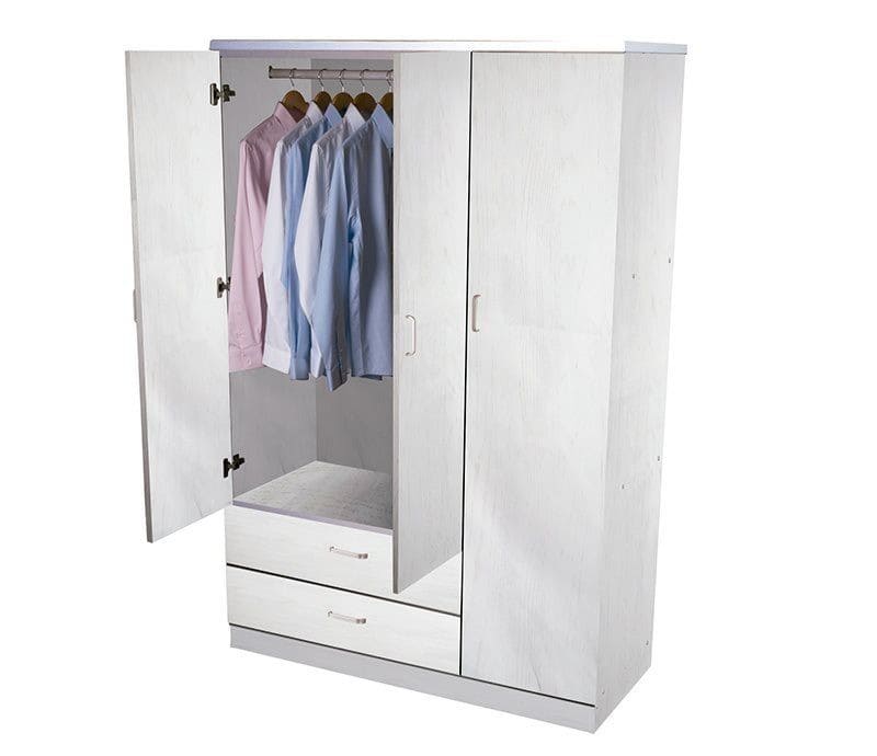 Armario Boreal 3 puertas+2 cajones Blanco en Carrefour