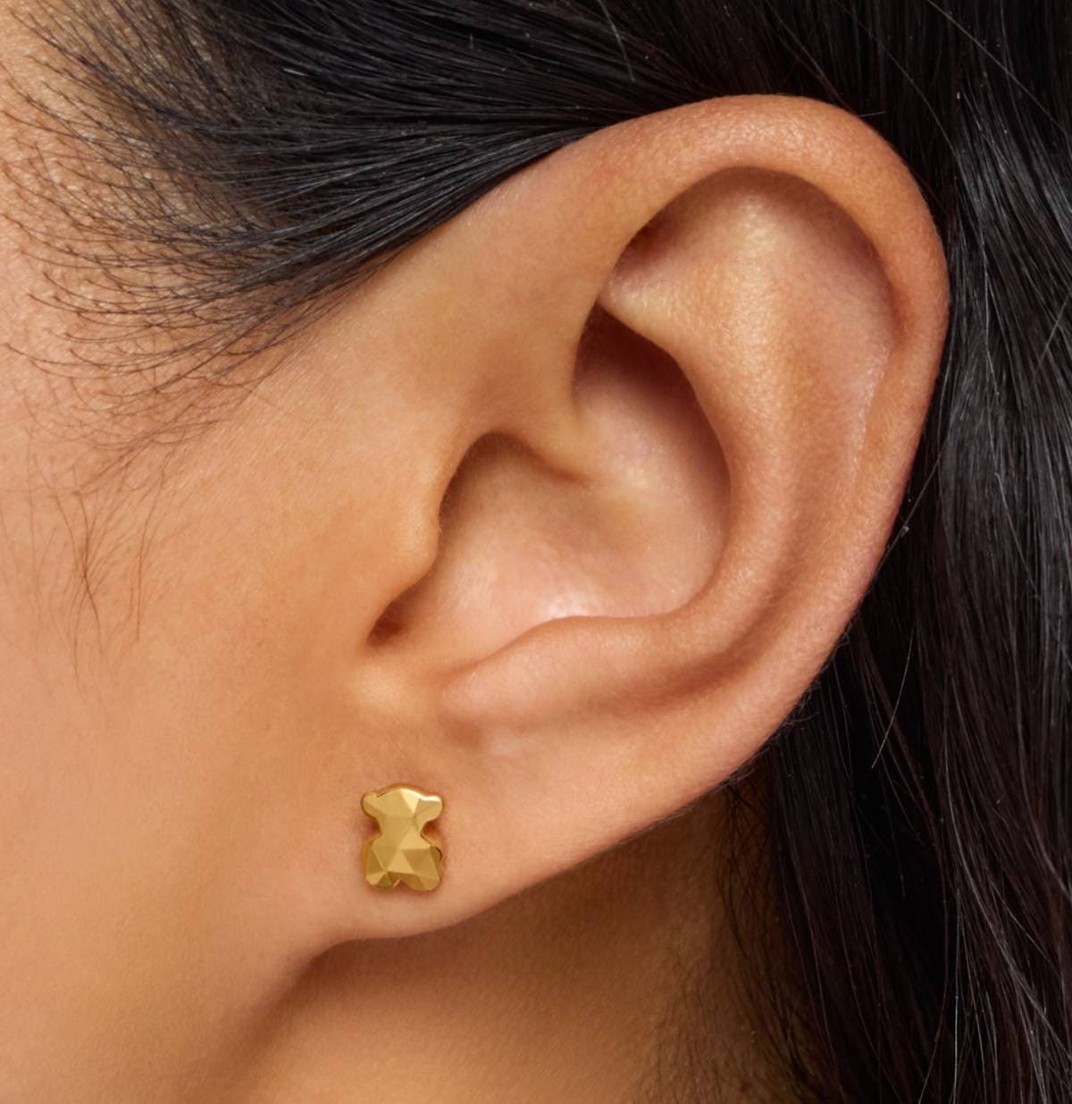Pendientes oso con baño de oro 18 kt sobre plata Icon Metal de TOUS