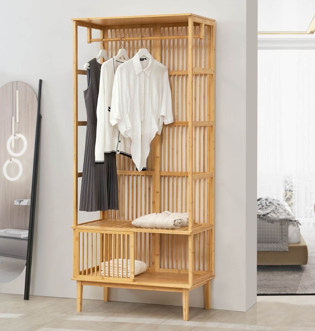 Perchero Burro Vemb Con Compartimento Abierto Bambú en Carrefour