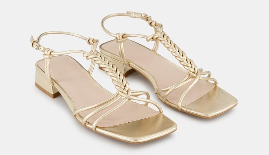 Tintoretto Sandalias de mujer con tacón y trenza