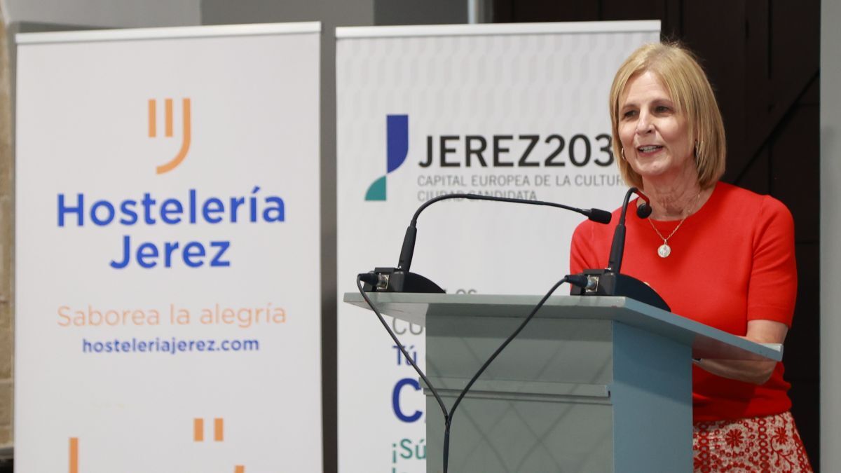 María José García-Pelayo en la presentación de la nueva marca de la Asociación de Hostelería de Jerez | C.G.
