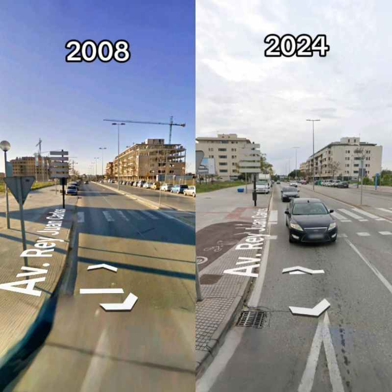 Evolución de la Avenida Rey Juan Carlos de Jerez entre 2008 y 2024 | TikTok de @josemglf