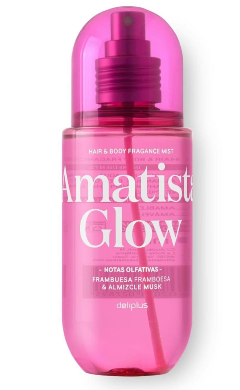Fragancia Mist Amatista Glow Deliplus para pelo y cuerpo