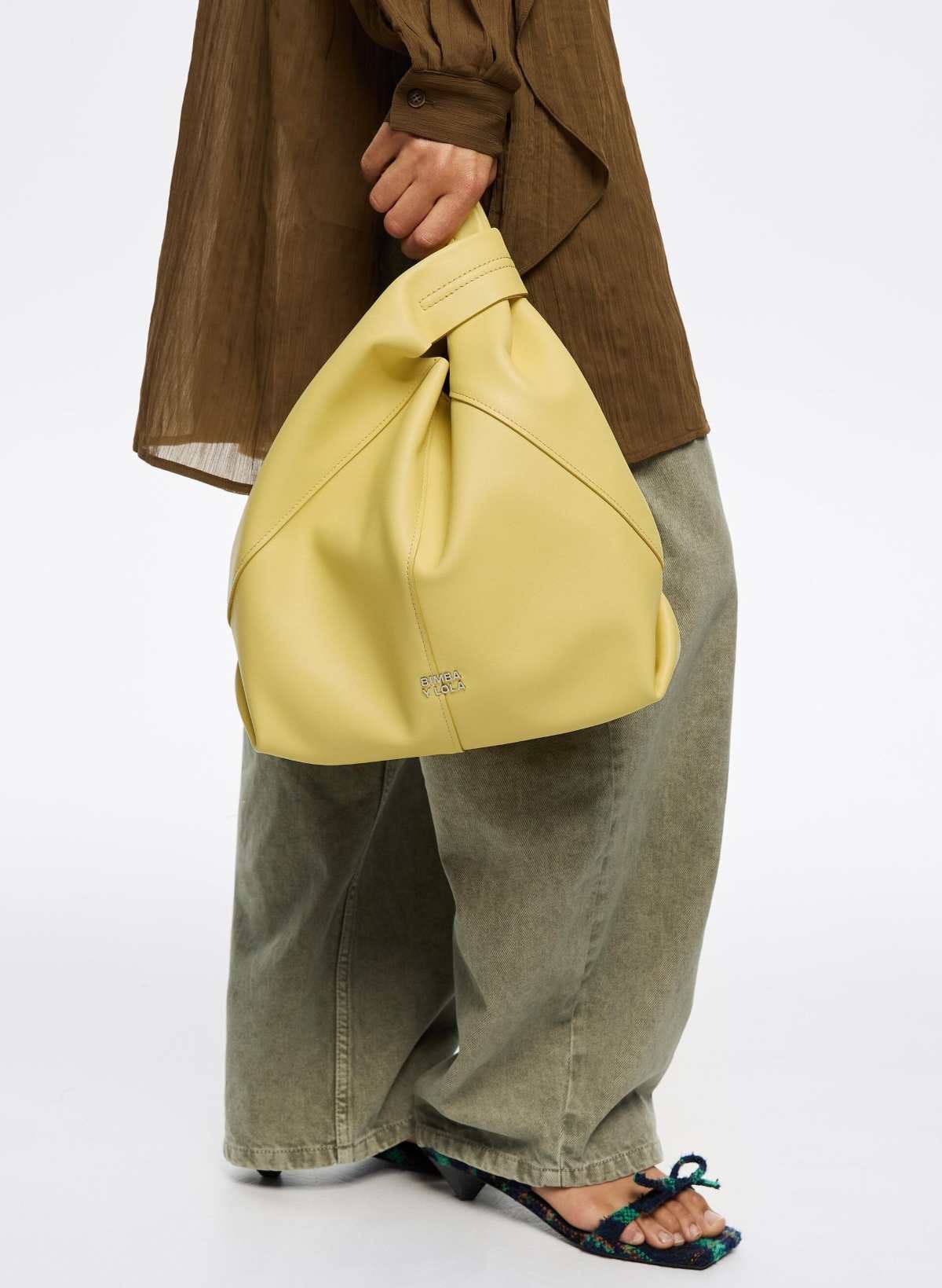 Bolso Paper mediano piel lisa banana de Bimba y Lola