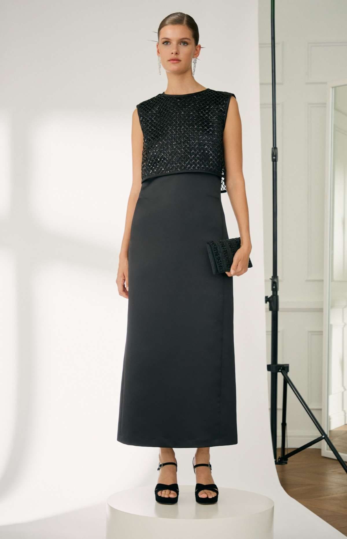 Vestido corto de mujer fluido recto pedrería Woman Fiesta El Corte Inglés