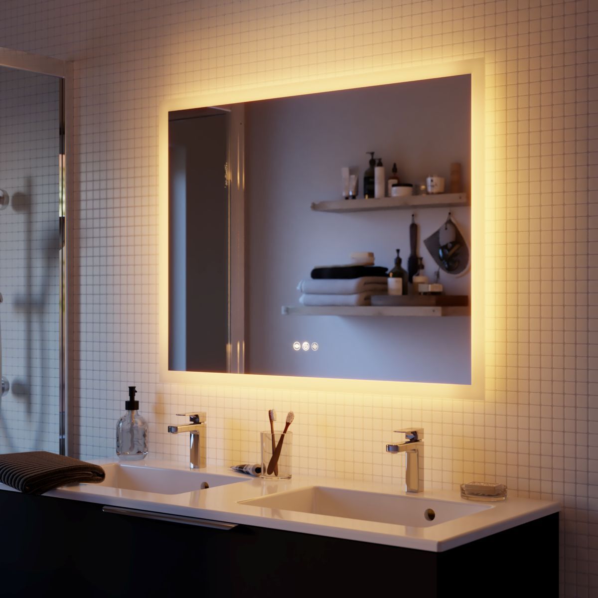 Espejo de baño con luz LED Sensea Neo Line de Leroy Merlin
