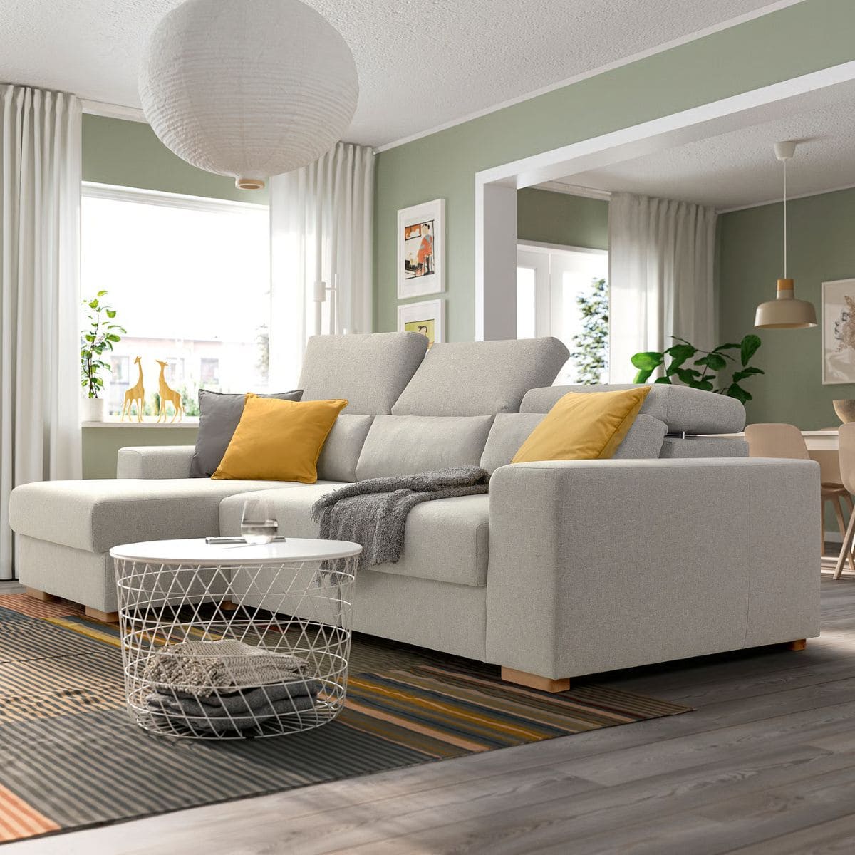 Sofá con chaise longue de la serie ISTABY de Ikea