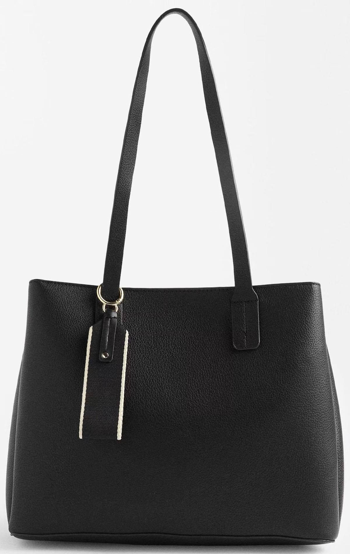 Bolso de mano estilo tote con cierre de cremallera y colgante decorativo Parfois de El Corte Inglés