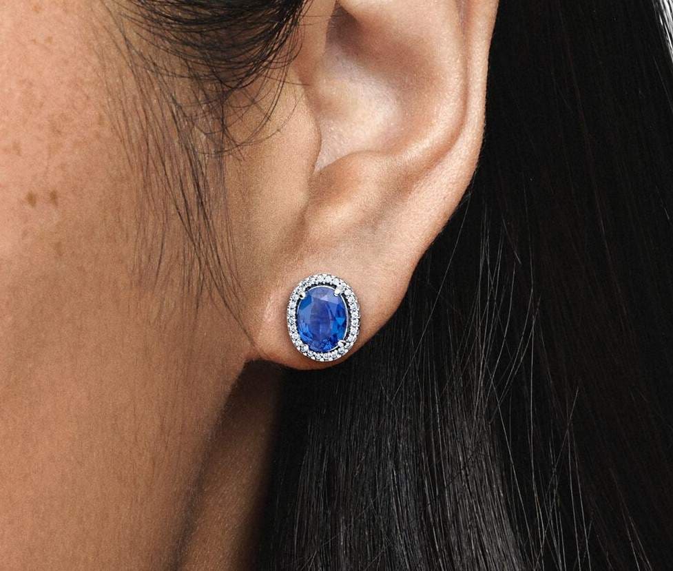 Pendientes de Botón Halo Brillante de Pandora