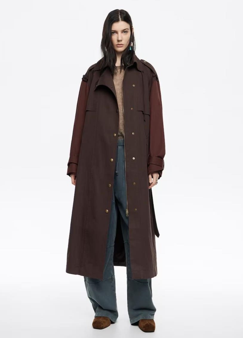 Gabardina maxi bicolor