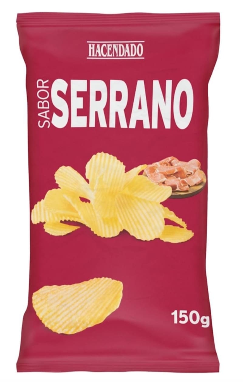 Patatas fritas onduladas sabor jamón serrano Hacendado