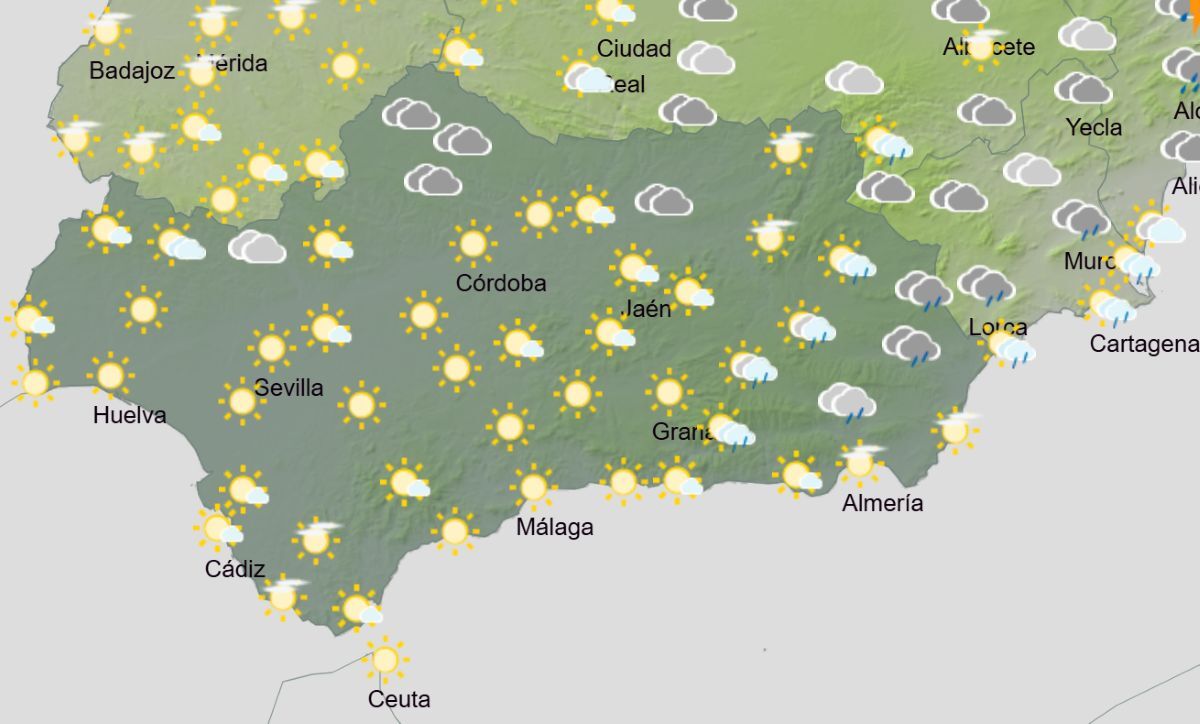 Predicción AEMET para Andalucía el lunes 8 de septiembre