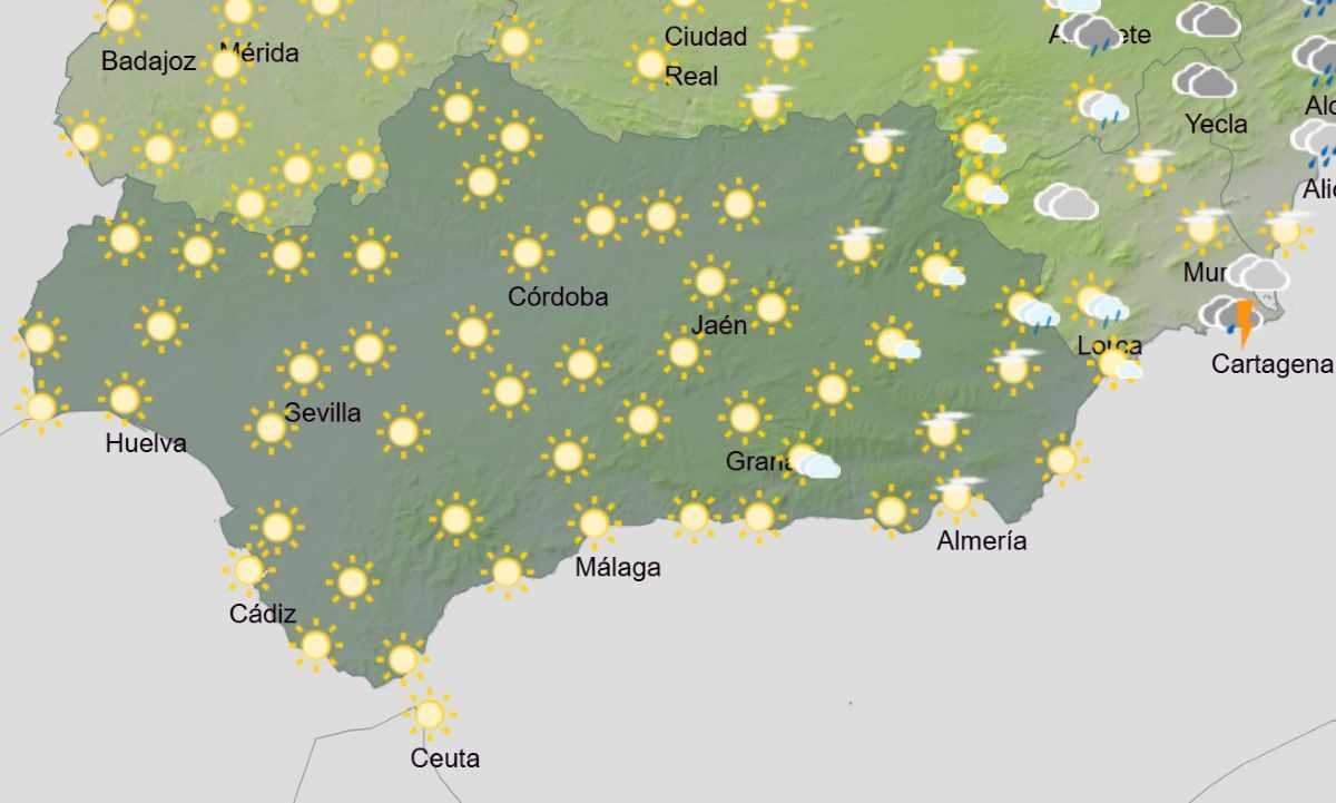 Predicción AEMET para Andalucía el martes 9 de septiembre
