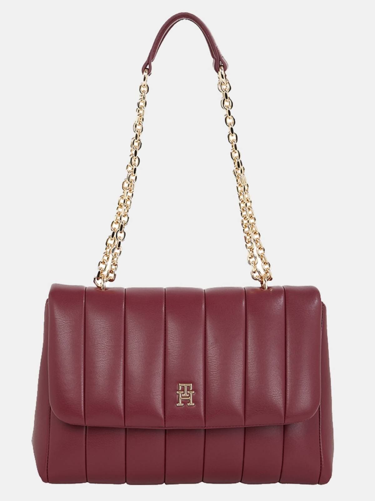 Tommy Hilfiger Bolso de hombro efecto acolchado en color burdeos