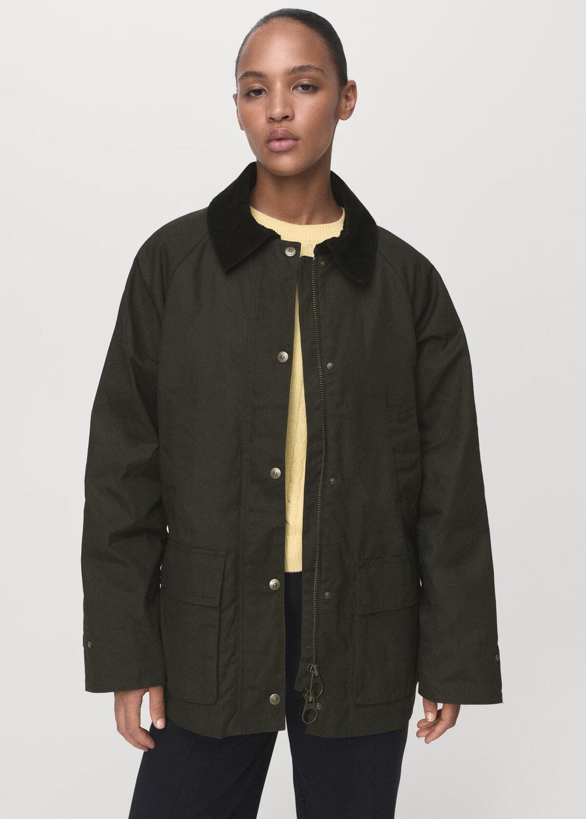 Parka de algodón y cuello de pana, Mango