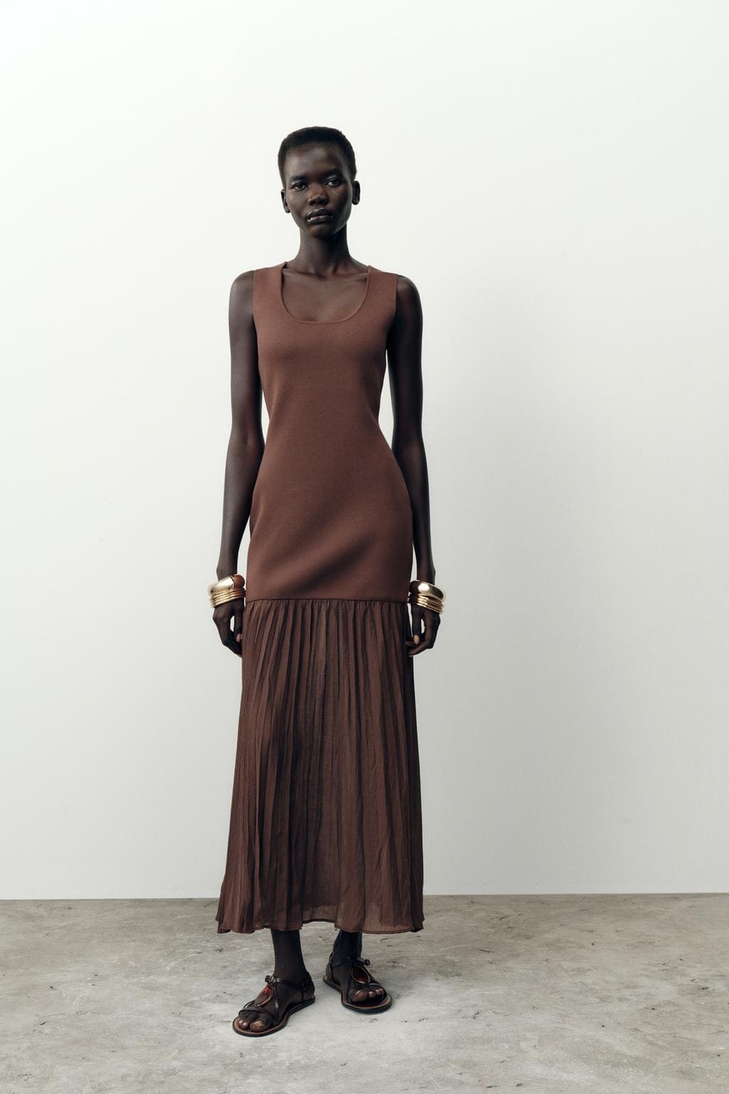 Vestido combinado de punto