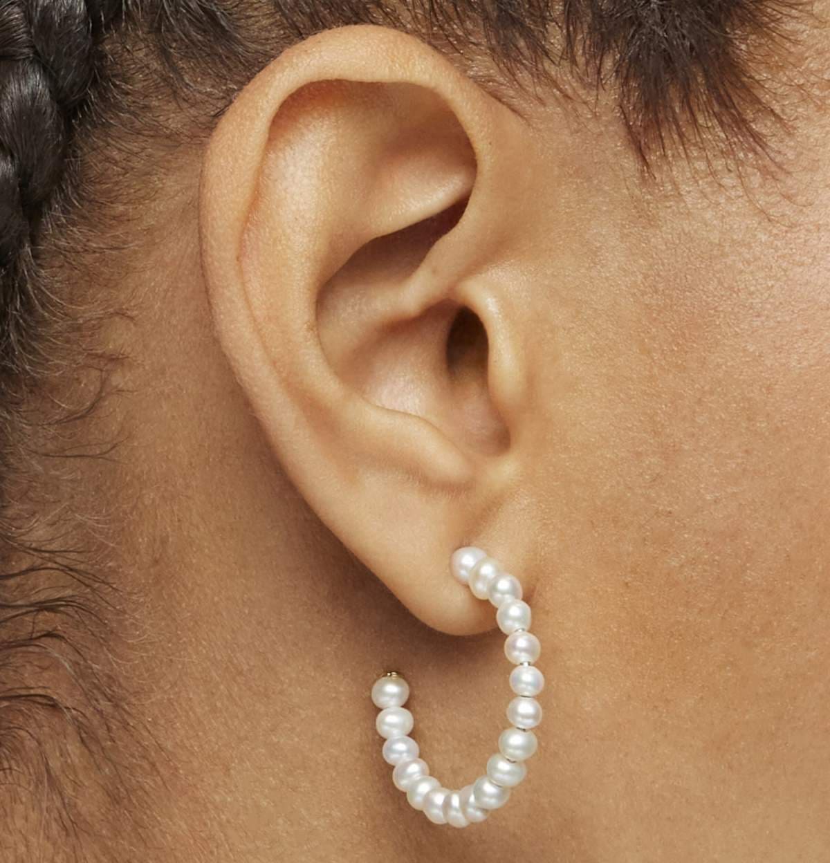 Pendientes aro pequeño de perlas Gloss de TOUS