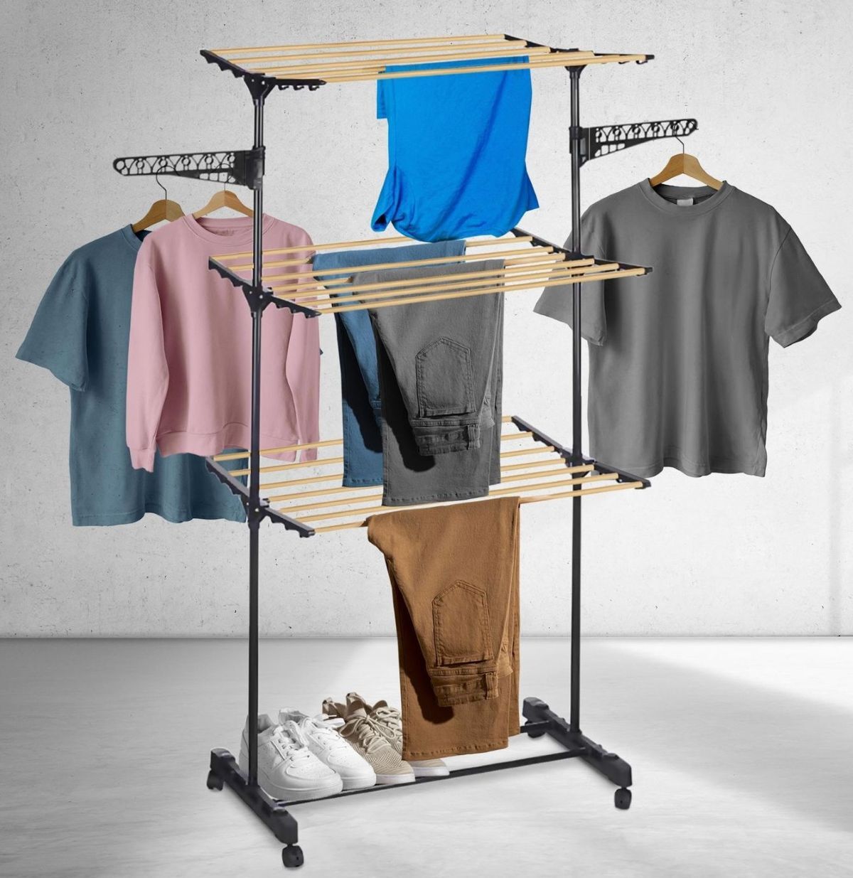 Tendedero plegable con 3 alturas de Carrefour